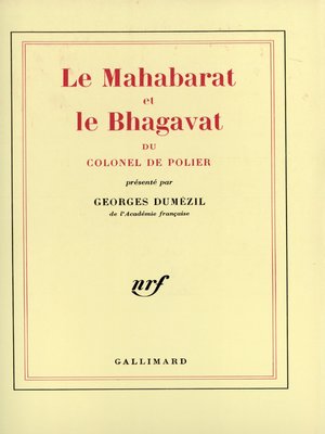 cover image of Le Mahabarat et le Bhagavat du colonel de Polier